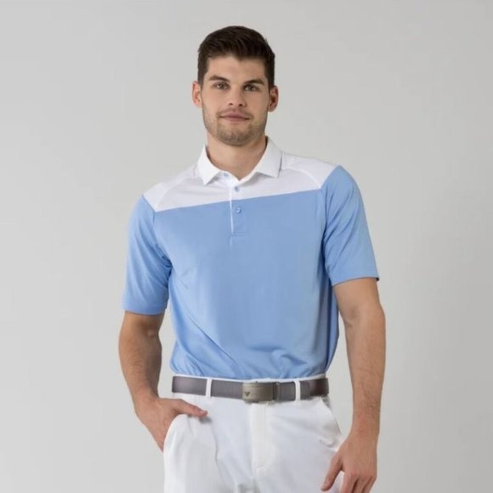 NEW Levelwear Golf Athletic Scholar Polo in Hydrangea / White Size Medium